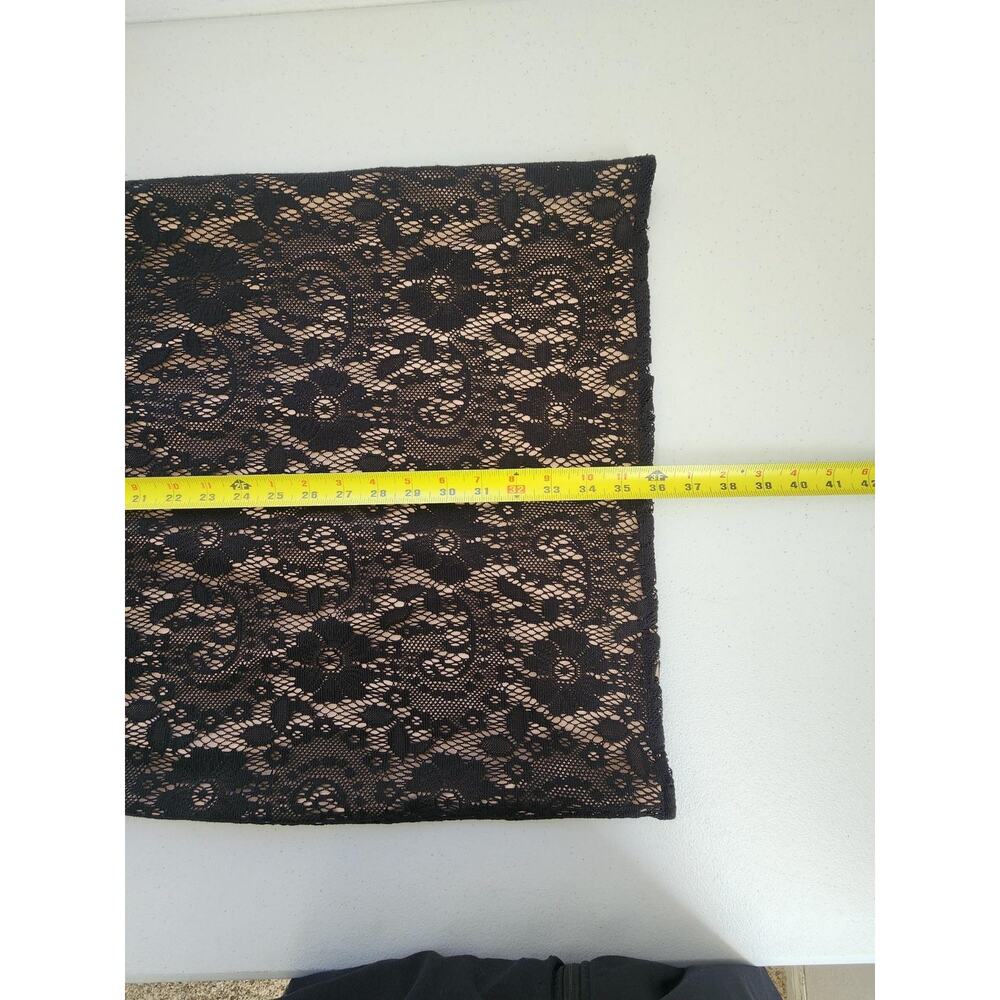 Adrianna Papell Dress Womens 8 Black Lace Sheath Cocktail Lined Cap Sleeve - Picture 7 of 13